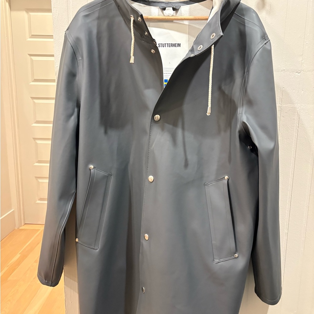 Stutterheim Stockholm Charcoal Hooded Raincoat